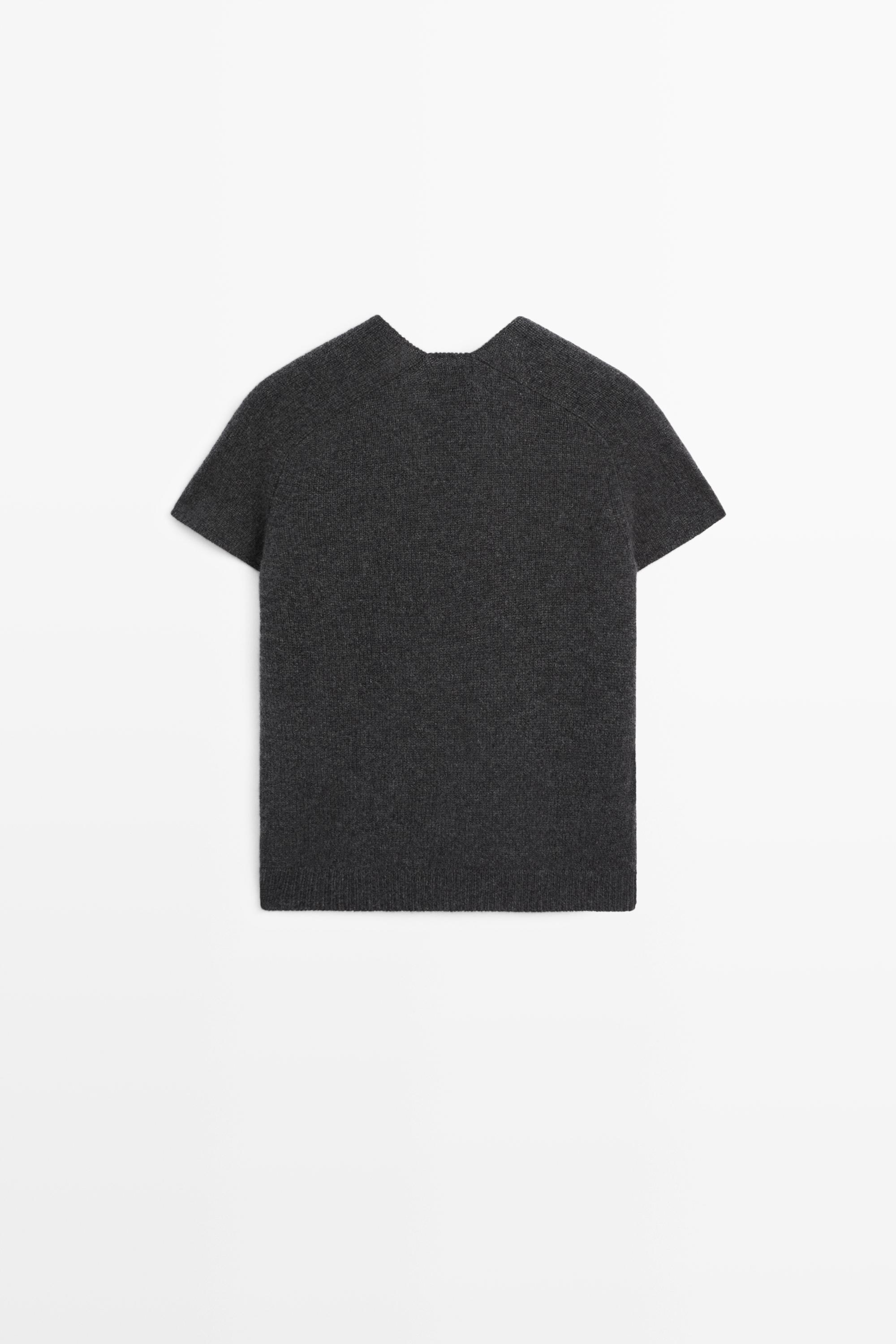 100% cashmere knit short sleeve sweater